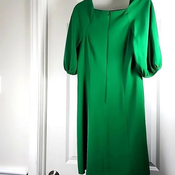 Banana Republic Green Sheath Dress With Bishop Sleeves Size S - Picture 7 of 11